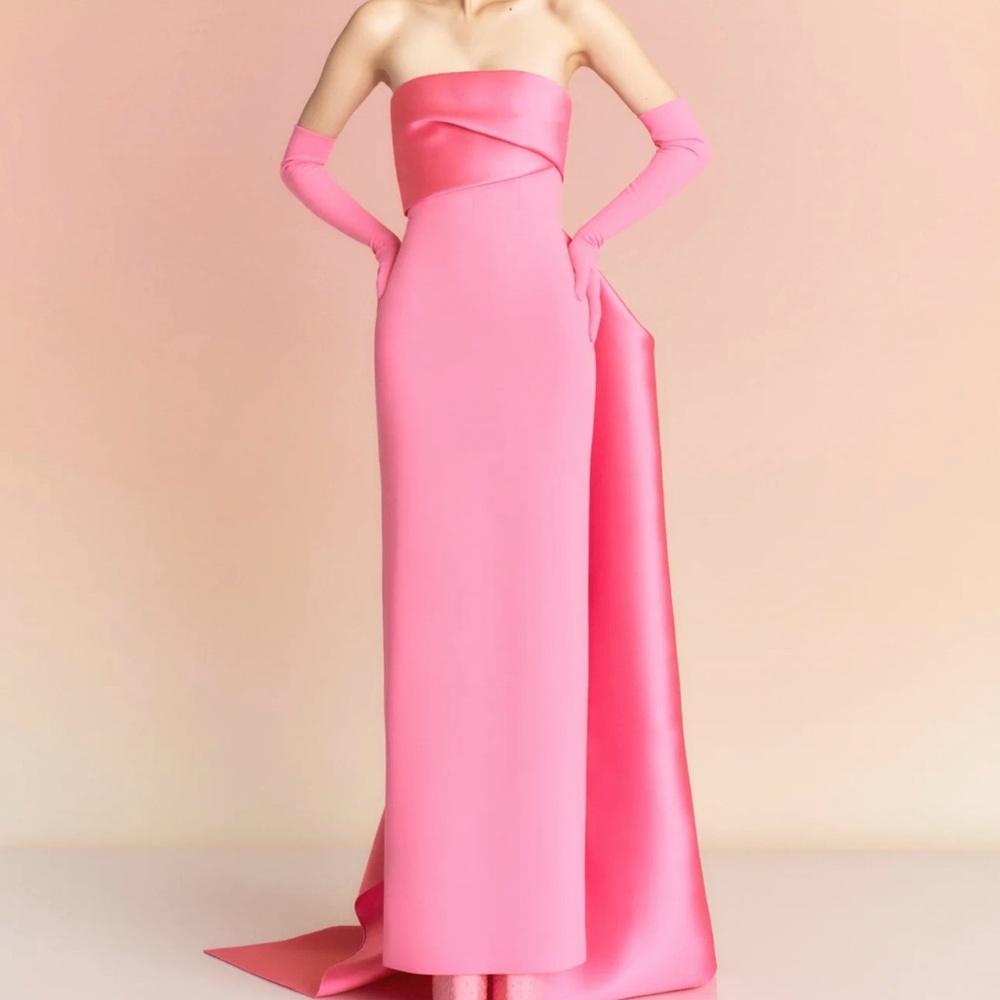 Solace London Vibrant Pink Strapless Dress